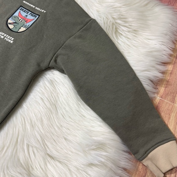 Primark Dino Skate Park Pullover Hoodie Boys Size 7-8 Yrs - Picture 8 of 16